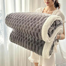 UKELER Sherpa Bed Blanket 80 × 90 inch, Ultra Soft Queen Size Throw Blanket for All Season, 470 GSM Cozy Plush Striped Fleece Blankets for Bedroom Living Room Dorm Hostel Sofa Camping, Dark Grey by CozyNest Decor