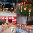 Dynaming 6 Pack Christmas Solar Flame Garden Lights Outdoor, Dual Use Flickering Flame Torch Candy Cane Pathway Marker, Xmas Hanging Lantern Lights, Waterproof & Auto On/Off for Patio Walkway Driveway by GreenHaven Gardens