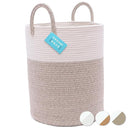 OrganiHaus Brown Toy Basket for Storage 15x18, Baby Laundry Basket, Throw Blanket Basket for Living Room, Large Woven Baskets for Storage, Tall Basket, Towel Basket & Blanket Holder for Bedroom by TinyTreasures Baby Boutique