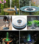 Solar Fountain Glass Panel with 2200 mah Battery, 3.5W Floating Solar Water Fountain with 4 Fixed Rods, Solar Fountain Pump for Bird Bath, Garden, Pond, Pool, Outdoor-Colorful Lights by GreenHaven Gardens