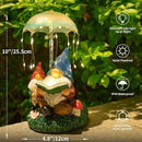 mopha Garden Gnomes Statues Outdoor Decor Gifts, Resin Figurines Outside Decoration Ornaments Clearance Gardening Decoration, Solar Powered Umbrella Fireworks Lights by GreenHaven Gardens