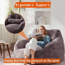 Bean Bag Chair for Adults with Pillow,Oversized Bean Bag Couch Chairs for Adults,Giant Lazy Couch Sofa Chairs with Filler,Large Reading Chair for Living Room Bedroom,Dark Gray by CozyNest Decor