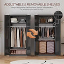 Metal Armoire Wardrobe Closet with 2 Doors, 71" Black Wardrobe Cabinet with Hanging Rod and Adjustable Shelves, Tall Clothing Storage Cabinets for Bedroom, Laundry Room, Home Office by CozyNest Decor