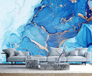 Blue Marble Wallpaper Abstract Gold Art Mural Wallpaper for Living Room Bedroom Dining Room Basement(Not Self-Adhesive) by TinyTreasures Baby Boutique