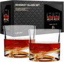 Yosemite Heavy Crystal Whiskey Glasses Gift Set of 2, Thick Freezable Bourbon Glass 1lb Each, Premium Whiskey Gifts for Men, Frozen Crystal Chills Cocktails, 10 oz by CozyNest Decor