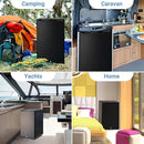 SMETA 12V RV Refrigerator 1.7 Cu.Ft Mini Camper Fridge with Lock and Key AC/DC 110V/12v Quiet Absorption Compact Refrigerator for RV Semi Truck Patio Car with Reversible Door Beverage Cooler, Black by CozyNest Decor