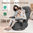 Nursery Swivel Glider Recliner Chair with Adjustable Armrests & Headrest, Rocking Chair Nursery with Removable Cover for Breastfeeding, FSC & Oeko-TEX Certified, Black by TinyTreasures Baby Boutique