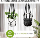 3 Pack Macrame Plant Hanger - 43"/35"/29" Different Sizes, Hanging Planter Basket Flower Pot Holder for Indoor Outdoor, with Wood Beads, Boho Home Decor, Black (POTS NOT Included) by GreenHaven Gardens