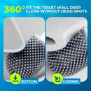 Silicone Toilet Brush and Holder Set with L-Shaped Brush Head, Wall Mounted Toilet Brush Set with Long Non-Slip Handles, Compact Toilet Bowl Cleaner Brush Suitable for RV Trailers & Bathroom (2 Pack) by CozyNest Decor