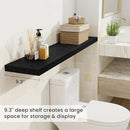 Fun Memories 48 Inch Deep Floating Shelves for Wall, 2 Pack of Long Wall Mounted Wood Shelves with Invisible Brackets for Bathroom, Bedroom, Living Room, Kitchen Decor and Storage, Black by CozyNest Decor