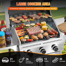 3-Burner Gas Grill with Folding Side Tables,Stainless Steel 24,000 BTU BBQ Grill,Outdoor Propane Grill for Barbecue,Patio,Camping by GreenHaven Gardens