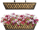 Window Boxes Planters: 2 Pack 24 Inch Railing Planter Box with Adjustable Brackets for Porch Fence Patio Balcony Hanging Flower Baskets with Coco Liners for Outdoor Garden Decor - Bronze by GreenHaven Gardens