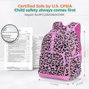 Choco Mocha Strawberry Backpack for Girls, Elementary School Backpack for Girls Ages 6-8 Kids Kindergarten Backpack Bookbag 17 Inch with Chest Strap, Pink by TinyTreasures Baby Boutique