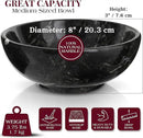 Gusto Nostro 8" Luxury Black Marble Decorative Bowl for Coffee Table - Elegant Modern Fruit Bowl for Kitchen Counter - Heavy Stone Entryway Catch all for Keys, Jewelry, Potpourri Holder Centerpiece by CozyNest Decor