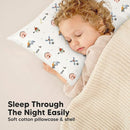 KeaBabies Toddler Pillow with Pillowcase, Jumbo 14X20 - Soft Organic Cotton Toddler Pillows for Sleeping - Machine Washable - Perfect for Travel, Toddler Bed Set (Construction) by TinyTreasures Baby Boutique