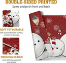 Red Snowman Snowflake Christmas Placemats Set of 4 Seasonal Winter Linen Table Mats 12x18 Inch Xmas Holiday Snow Farmhouse Rustic Washable Place Mat for Party Kitchen Dining Outdoor Indoor Decor by CozyNest Decor