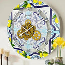The Gears Clock Wall Clock Italy Collection with Moving Gears (Sorrento, 24 inch Round) by CozyNest Decor