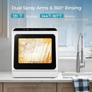 EUHOMY Countertop Dishwasher with 5L Built-in Water Tank& Inlet Hose Portable Mini Dishwashers with 6 Programs for Small Apartments, Dorms and RVs,High-Temp& Air-Dry Function, No Hookup Needed by CozyNest Decor