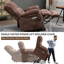 Large Power Lift Recliner Chair with Massage and Heat for Elderly, Ergonomic Backrest, Infinite Adjust, 2 Side Pockets,USB and Type-C Ports, Chenille Brown by CozyNest Decor
