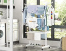 HOMIDEC Clothes Drying Rack, Large 4-Tier Foldable Drying Rack Clothing(67.7H x 19.7W x 30L Inches), Movable Drying Rack with 4 castors. Multifunctional Stainless Steel Laundry Drying Rack, White by CozyNest Decor
