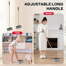 JOYMOOP Black and Red Broom and Dustpan Set, Upright Angle Design with Built-in Comb Teeth for Home, Office, Hard Floors by CozyNest Decor