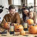 Halloween Snow Globe Lantern, Spooky Ghost Halloween Decor, Plug-in & Battery Operated Snow Globes for Halloween Decorations Indoor by CozyNest Decor