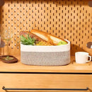 Small Storage Baskets for Organizing | Closet Organizer Bins | Shelf Toy Basket | Woven Rope Baskets | Cube Decorative Box | Shallow Basket | 13x8.5x5.1” | 3 Packs White Brown by CozyNest Decor