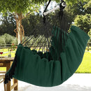 Y- STOP Hammock Chair Hanging Rope Swing, Max 500 Lbs, 2 Cushions Included, Large Macrame Hanging Chair with Pocket for Superior Comfort, with Hardware Kit, Green by GreenHaven Gardens