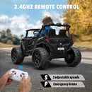 24V 2 Seater Ride on Car Truck, 4x200W, EVA Tires, 4WD/2WD, Rainbow Lights, Remote Control, Shock Absorbers, Bluetooth, Ride On UTV Toy for Kids Ages 3-8, Black by TinyTreasures Baby Boutique