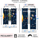 Outer Space Curtains for Boys - 2Pcs 82" x 63" Solar System Print Curtain Panels for Boys Bedroom Planets Galaxy 95% Blackout Grommet Top Window Drapes for Living Room by TinyTreasures Baby Boutique
