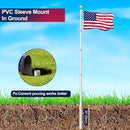 30FT Telescoping Flag Pole Kit, Heavy Duty 16 Gauge Aluminum Outdoor In Ground Flag Poles with Embroidered 3x5 USA Flag, for Residential or Commercial,Garden,Yard Flag Poles