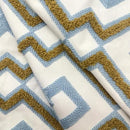 Alysheer Embroidered Lumbar Decorative Throw Pillow Cover 12"x 20", Classic Boho Geometric Embroidery Pattern Cotton Rectangular Cushion Case for Sofa Couch Living Room Bedroom (Blue Khaki) by CozyNest Decor