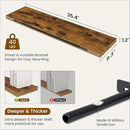36 Inch Floating Shelves, 9.3 Inch Deep Rustic Wall Shelves - Extra Deeper Wall Mounted Storage Shelves for Bathroom, Kitchen, Living Room (Brown, Set of 2) by CozyNest Decor