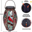Outdoor Solar Lantern-Waterproof Cardinal Hanging Metal Decorative Lights for Patio Table Garden Pathway Yard with Super Bright Warm White LED, Large Solar Panels, Auto On/Off Sensor by GreenHaven Gardens