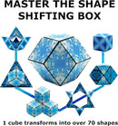 Shashibo Shape Shifting Box - Award-Winning Fidget Toy w/ 36 Rare Earth Magnets - Fidget Cube Transforms Into Over 70 Shapes, Sensory Toy Gift for Kids, Teens, and Adults (Blue Planet) by TinyTreasures Baby Boutique