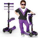 SKIDEE Kick Scooters for Kids Ages 3-5, Adjustable Height Foldable Scooter with Removable Seat, 3 LED Light Wheels, Rear Brake, Wide Standing Board, Suitable Up to 12 Year Old Boys/Girls by TinyTreasures Baby Boutique