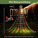 BlcTec Outdoor Christmas Decorations, 352 LED Christmas Star Lights with 9 Strands 11.7ft Waterfall Christmas Tree Lights, 8 Modes, Waterproof, Timer for Yard Patio Xmas Décor, Flowing Red and Green by GreenHaven Gardens