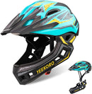 Kids Bike Helmet with Chin Guard, Adjustable Detachable Children’s Full Face Helmet for Girls and Boys, Cycling Helmets Skateboard, Scooter by TinyTreasures Baby Boutique