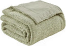EMME Muslin and Fleece Twin Blanket Reversible - 60"*80" Sage Green Soft Warm Throw Blankets for Couch Bed Picnic Travel Bed by CozyNest Decor
