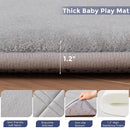 MAXYOYO 1.2" Thick Baby Play Mat for Floor, 59"x 78" Foldable Playpen Mat, Tummy Time Foam Mats Ultra Soft Support, Padded Carpet with Non-Slip Backing for Infant,Kids and Toddler Crawling, Grey by TinyTreasures Baby Boutique