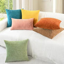 CaliTime Throw Pillow Covers Decorative 16 X 26 Inches Pack of 2 Cozy Chenille Cushion Cases for Couch Sofa Bed Living Room Home Apricot Brown by CozyNest Decor