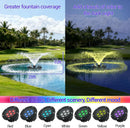 Pond Fountain Aerator with Light RGB LED, 1HP 750W Floating Fountain System for Outdoor Pond Lake, 110V 15000 GPH Fully Automatic Stainless Steel Fountain Pump with 4 LED Lights 100 Feet Power Cord by GreenHaven Gardens