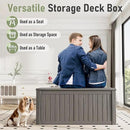 KAMABOKO Outdoor Storage Box, 120 Gallon Large Outdoor Resin Deck Box, Storage Waterproof Boxes Lockable Lid for Garden Tools, Pool Supplies, Patio Furniture and Cushions, Grey by CozyNest Decor