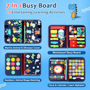 Qizfun Busy Board Montessori Toy for 1 2 3 4 Years Old, Educational Activity Sensory Board Preschool Learning Fine Motor Skills Toys, Toddler Travel Toy for Plane Car, Gift for Boys Girls (Blue/P4) by TinyTreasures Baby Boutique