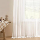 Joydeco Sheer Curtains 72 Inches Long, White Curtains for Living Room 2 Panels Set, Window Curtains Privacy Assured with Light Filtering(W52 x L72 Inch,Pure White) by CozyNest Decor