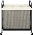 STO STO Laundry Hamper 3 Section, 120L Rolling Laundry Sorter Cart with Removable and Washable Liner Bag, Rolling Clothes Hamper with Metal Handle for Laundry Room and Bedroom by CozyNest Decor