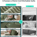 LINSY HOME Sectional Sleeper Sofa with Pull Out Couch Bed - Convertible Plush Corduroy Cloud Couch with Storage Chaise & USB Charging, Comfy Modular Couches for Living Room, Green by CozyNest Decor