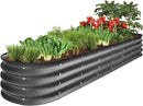 Best Choice Products 8x2x1ft Outdoor Metal Raised Garden Bed, Oval Deep Root Planter Box for Vegetables, Flowers, Herbs, and Succulents w/ 108 Gallon Capacity - Charcoal by GreenHaven Gardens
