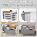Dual-purpose Bedside Caddy Bedside Organizer, Bed Caddy with 6 Pockets, Versatile Bedside Storage Solution Magazine Remotes holder, ideal for Home, Dorm, Hospital, Crib Bed (Grey) by CozyNest Decor