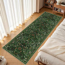2x6 Washable Runner Rug,Dark Green Floral Boho Area Rug for Hallway,Low-Pile Non-Slip Stain Resistant Carpet for Kitchen, Bedside,Laundry Room,Entryway by TinyTreasures Baby Boutique